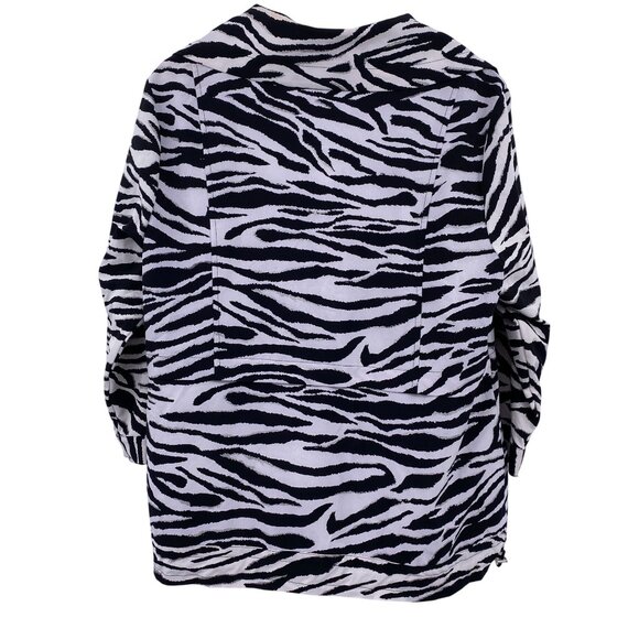 Zenergy by Chicos zip up jacket size 2 Medium 12 zebra print active wear beach - Picture 8 of 9